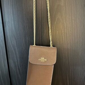 Coach Phone Crossbody Bag with Gold Chain